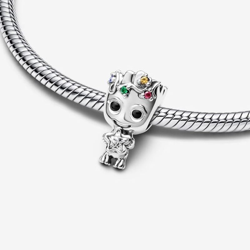 Movable Teddy Bear Dangle Charm Fit Women Bracelet Necklaces Fashion Gifts 925 Sterling Silver DIY Jewelry